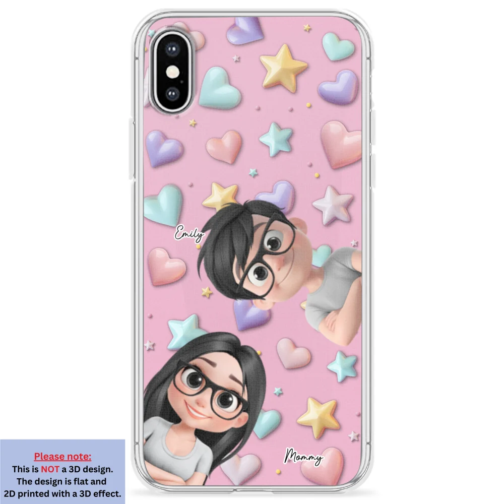 Cute Mommy And Children - Personalized Custom 3D Effect Phone Case - Image 24