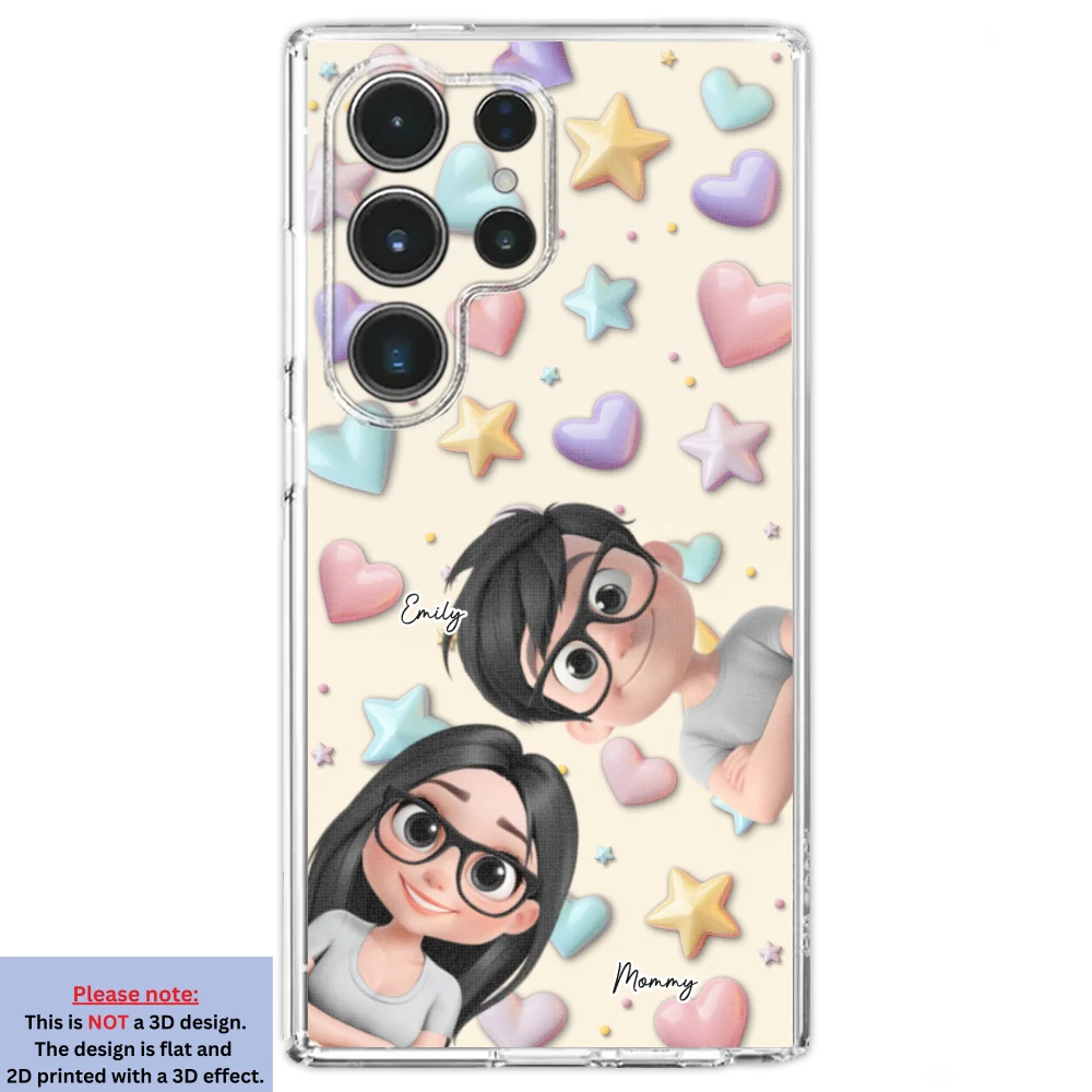 Cute Mommy And Children - Personalized Custom 3D Effect Phone Case - Image 29