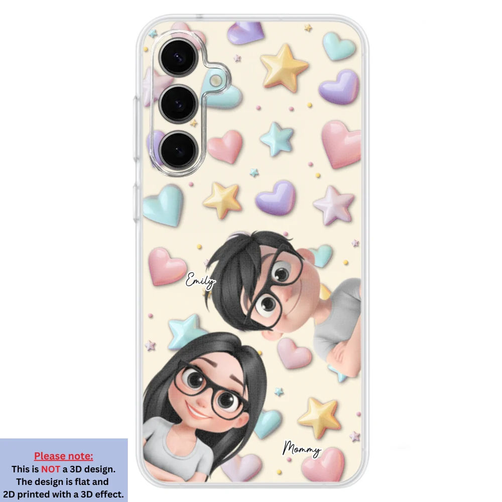 Cute Mommy And Children - Personalized Custom 3D Effect Phone Case - Image 30