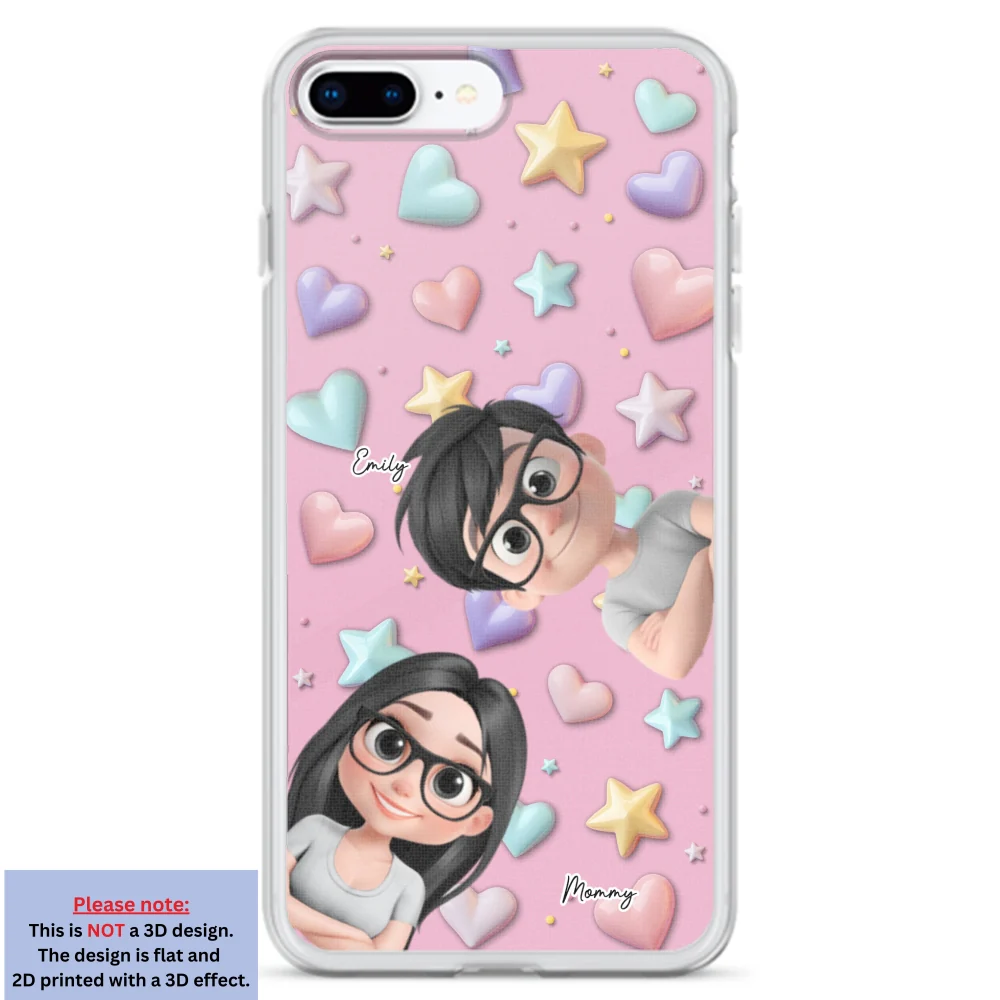 Cute Mommy And Children - Personalized Custom 3D Effect Phone Case - Image 6