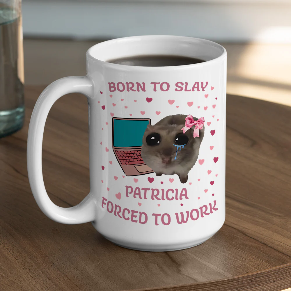 Cute Slay And Work - Personalized Custom Coffee Mug - Image 4
