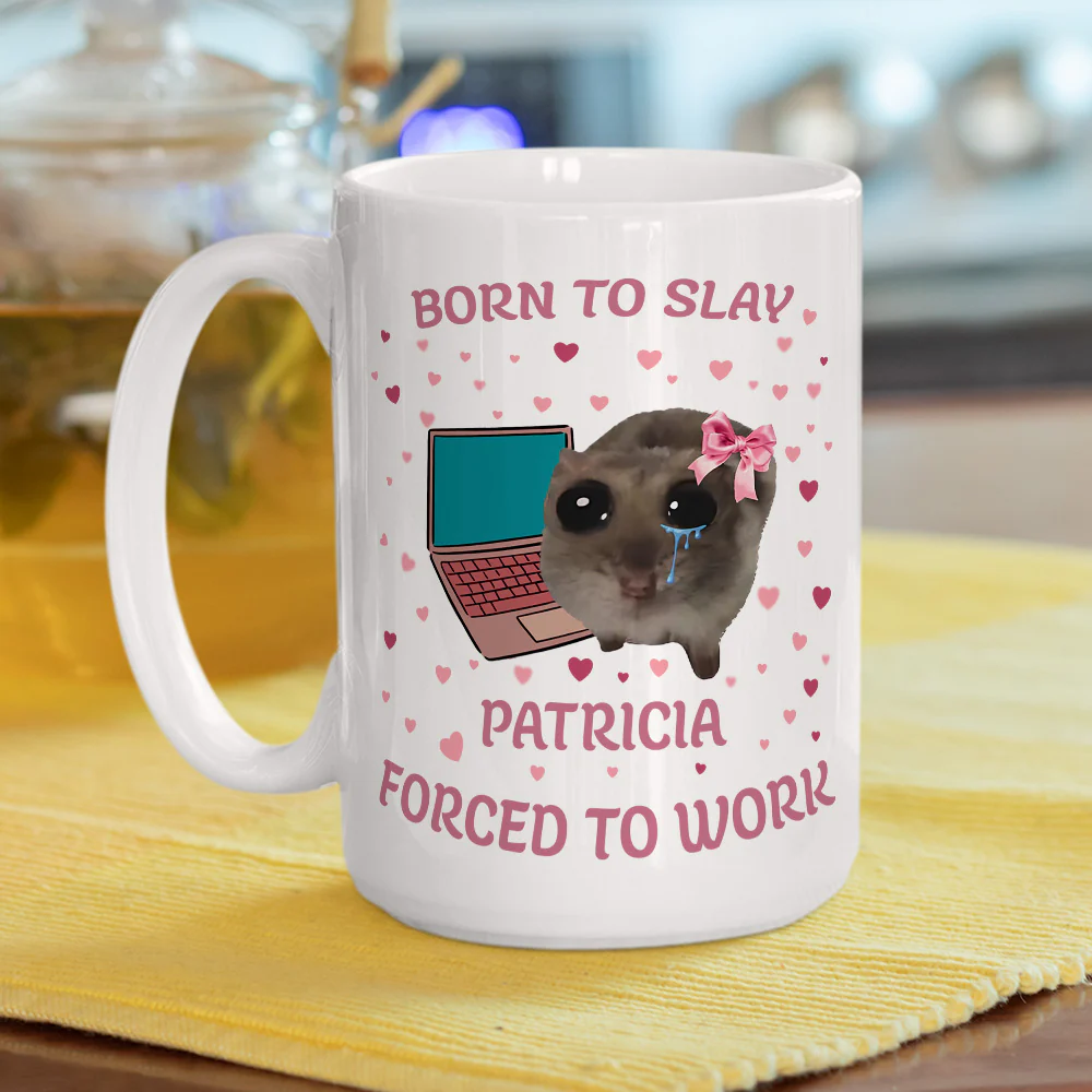 Cute Slay And Work - Personalized Custom Coffee Mug - Image 5