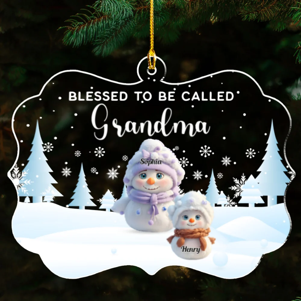 Cute Snowman Christmas - Personalized Custom Acrylic Ornament - Image 5