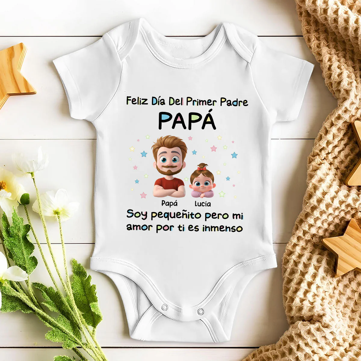 Día Del Primer Padre - Mono De Bebé Personalizado - Image 2