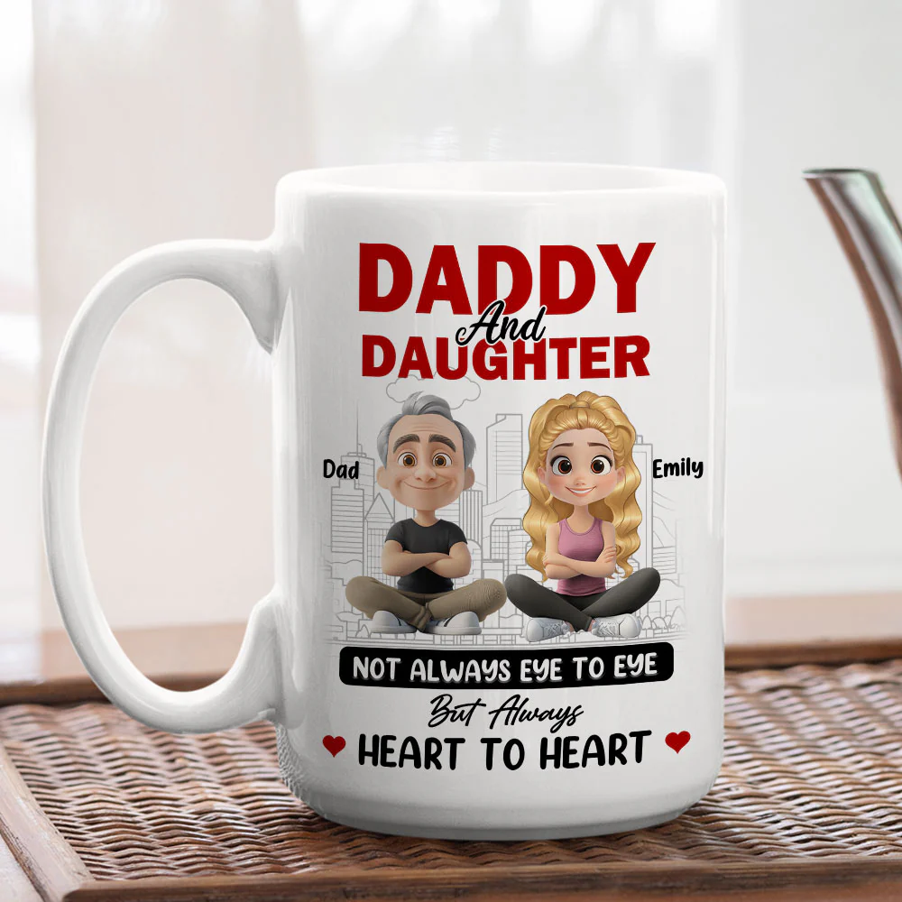 Dad And Daughter Share Love - Personalized Custom Coffee Mug - Image 4