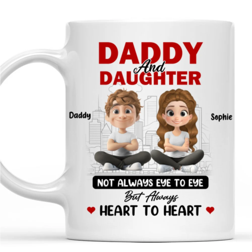 Dad And Daughter Share Love - Personalized Custom Coffee Mug - Image 7