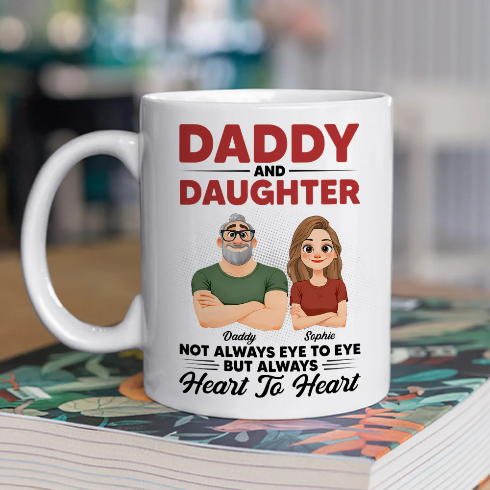 Dad And His Daughter - Personalized Custom Coffee Mug - Image 2