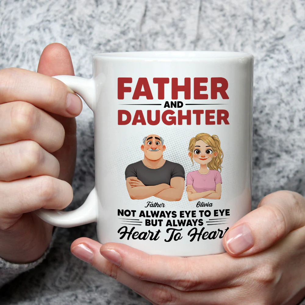 Dad And His Daughter - Personalized Custom Coffee Mug - Image 3