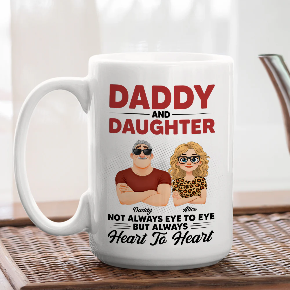 Dad And His Daughter - Personalized Custom Coffee Mug - Image 4