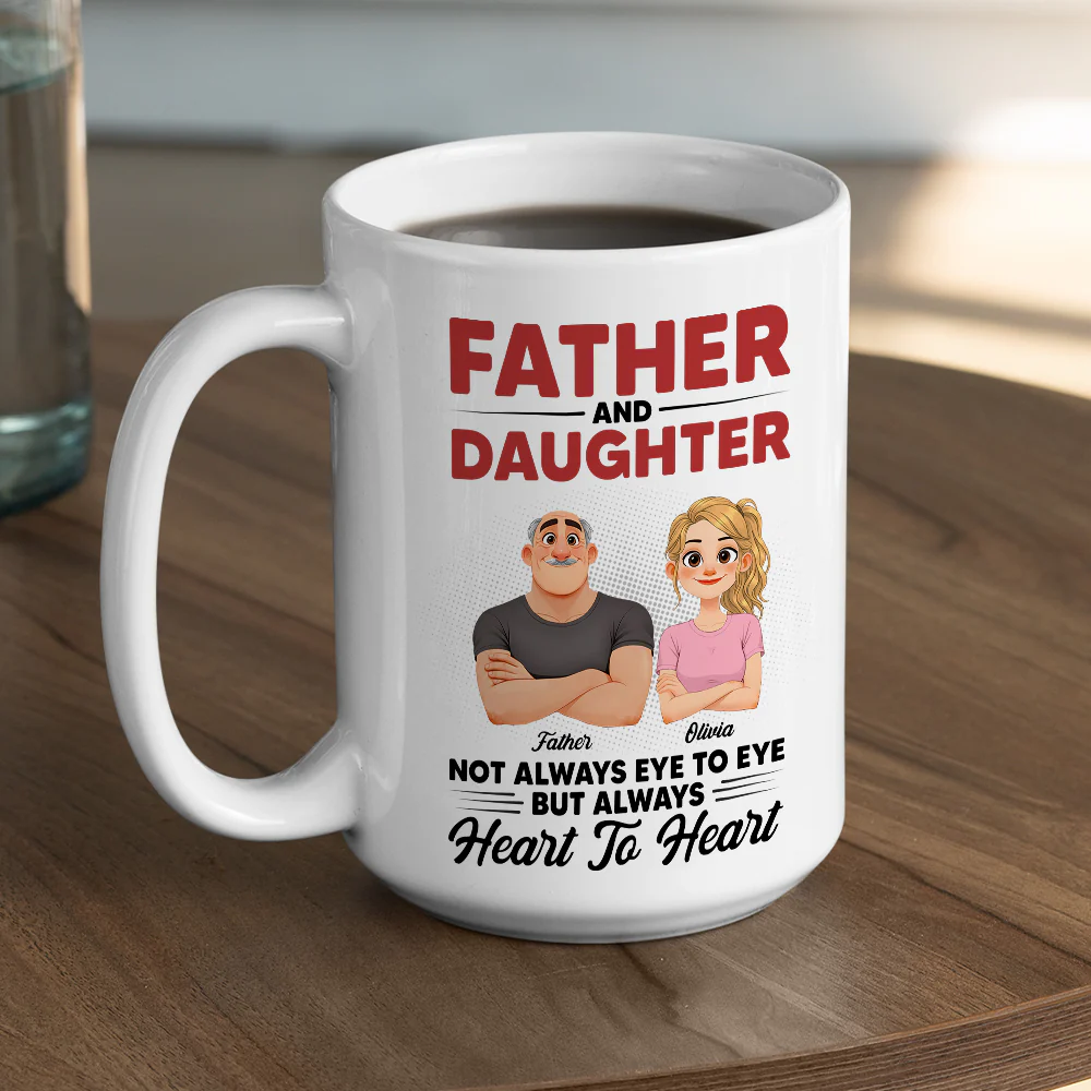 Dad And His Daughter - Personalized Custom Coffee Mug - Image 5