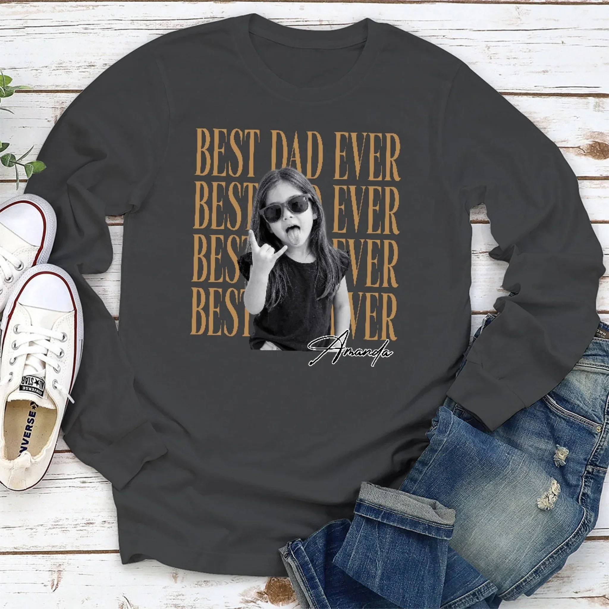 Dad And Kid Minimalist - Personalized Custom Shirt - Image 2