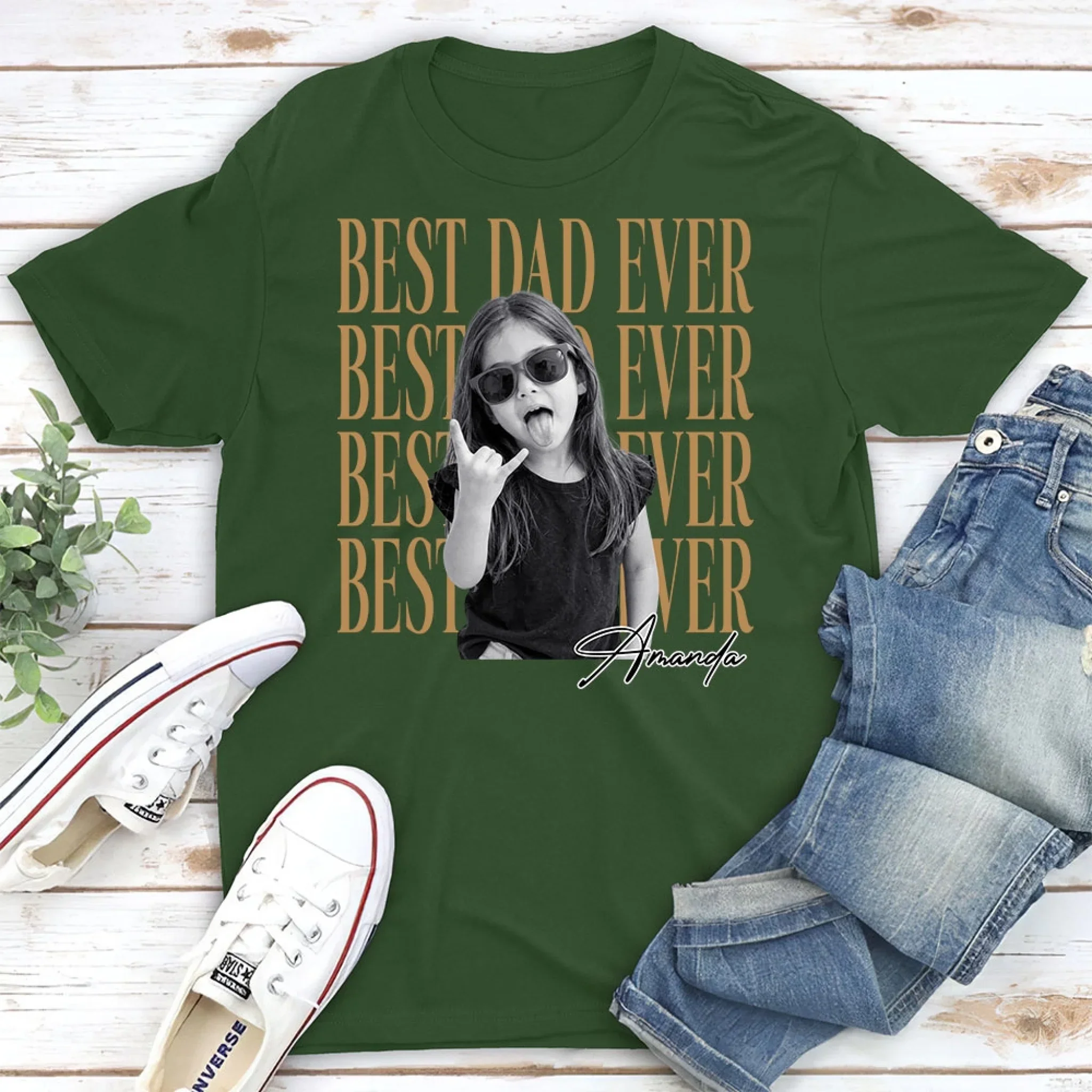 Dad And Kid Minimalist - Personalized Custom Shirt - Image 5