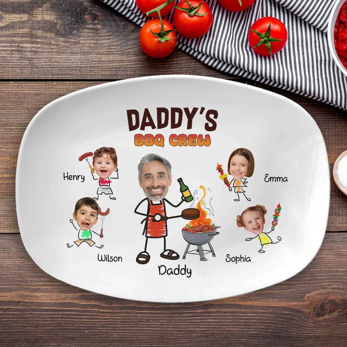 Dad Bbq Crew - Personalized Custom Platter - Image 4