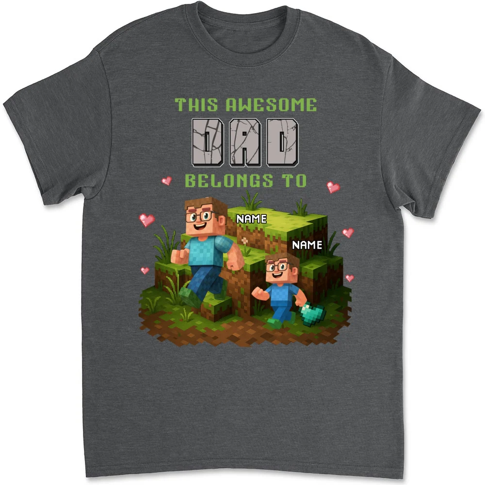 Dad Blocky Quest - Personalized Custom Shirt - Image 7