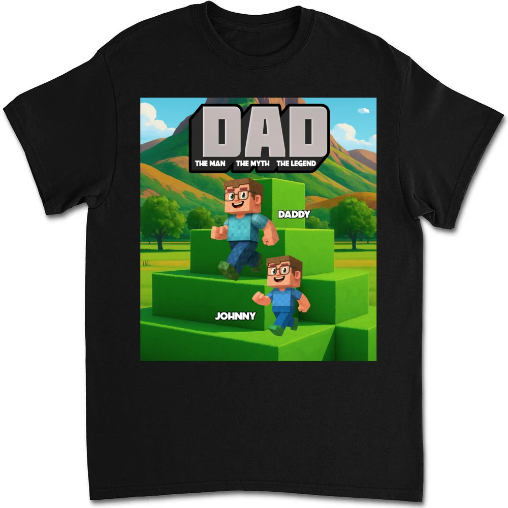 Blocky Dad - Personalized Custom Shirt - Image 6