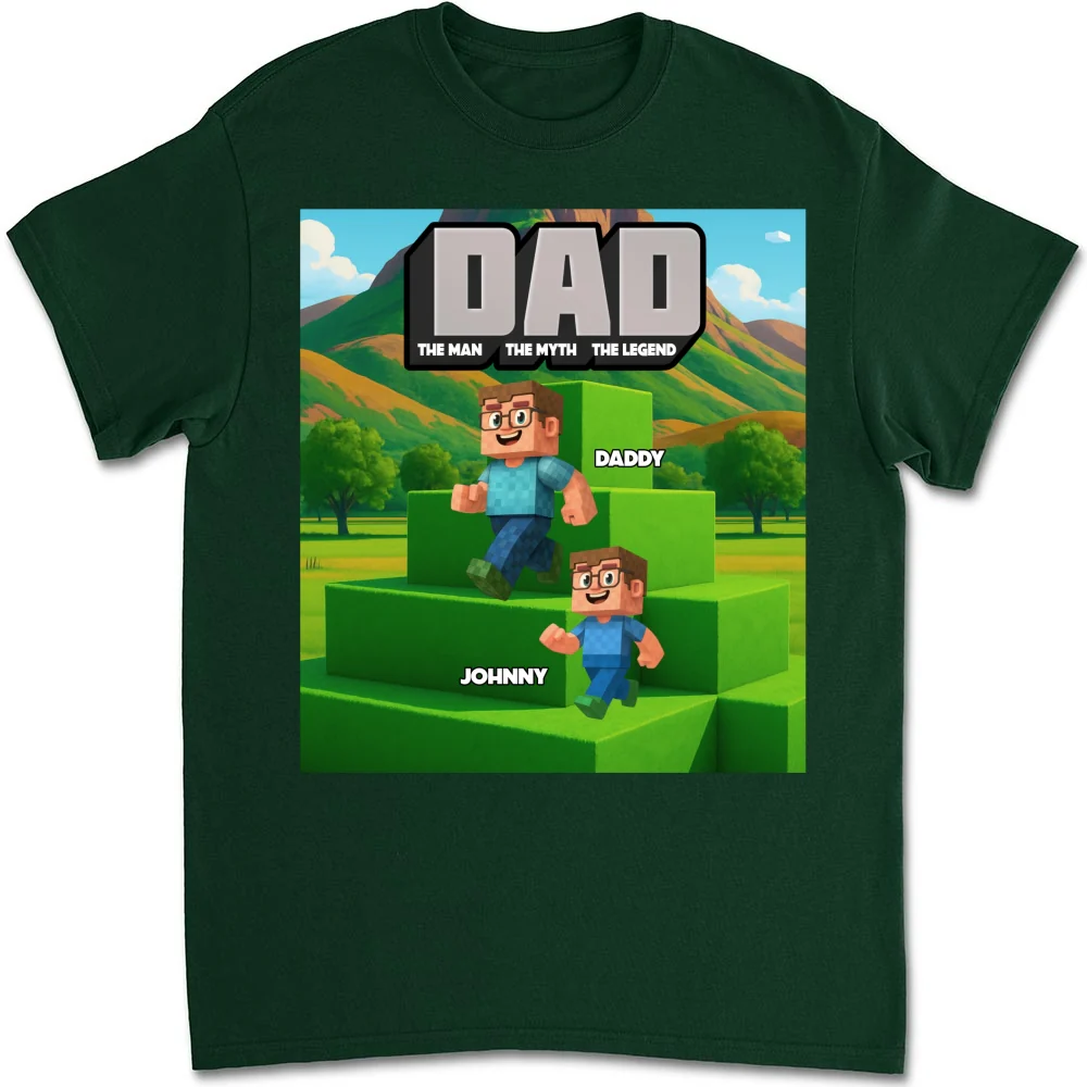 Blocky Dad - Personalized Custom Shirt - Image 8