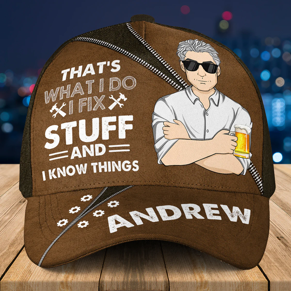 Dad Fix Stuff -  Personalized Custom Classic Cap - Image 2