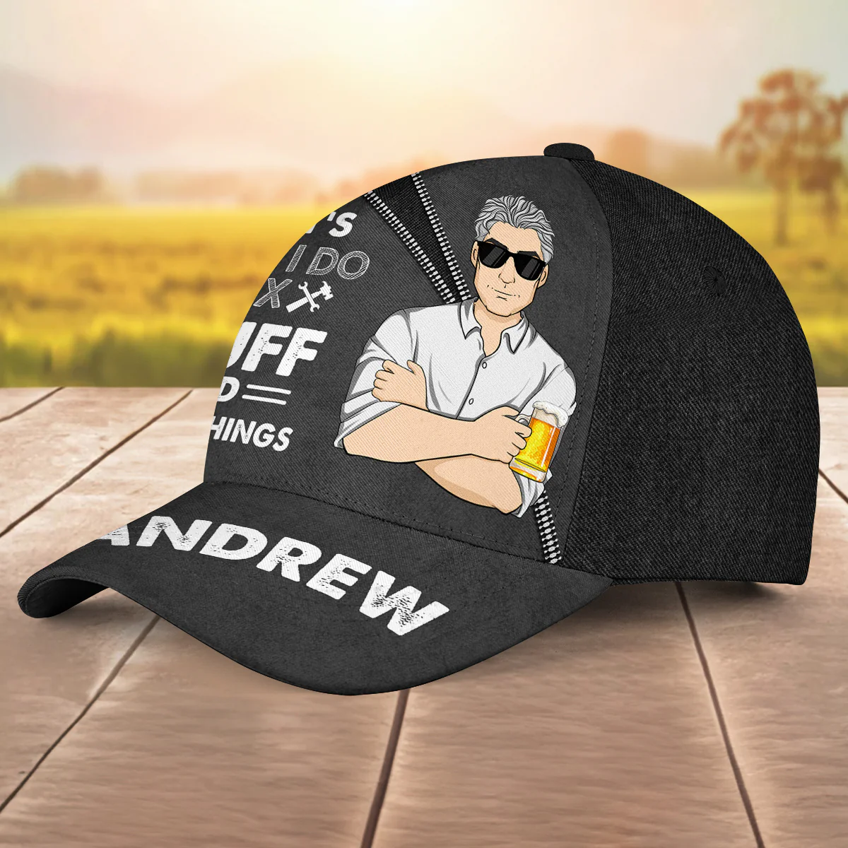 Dad Fix Stuff -  Personalized Custom Classic Cap - Image 3