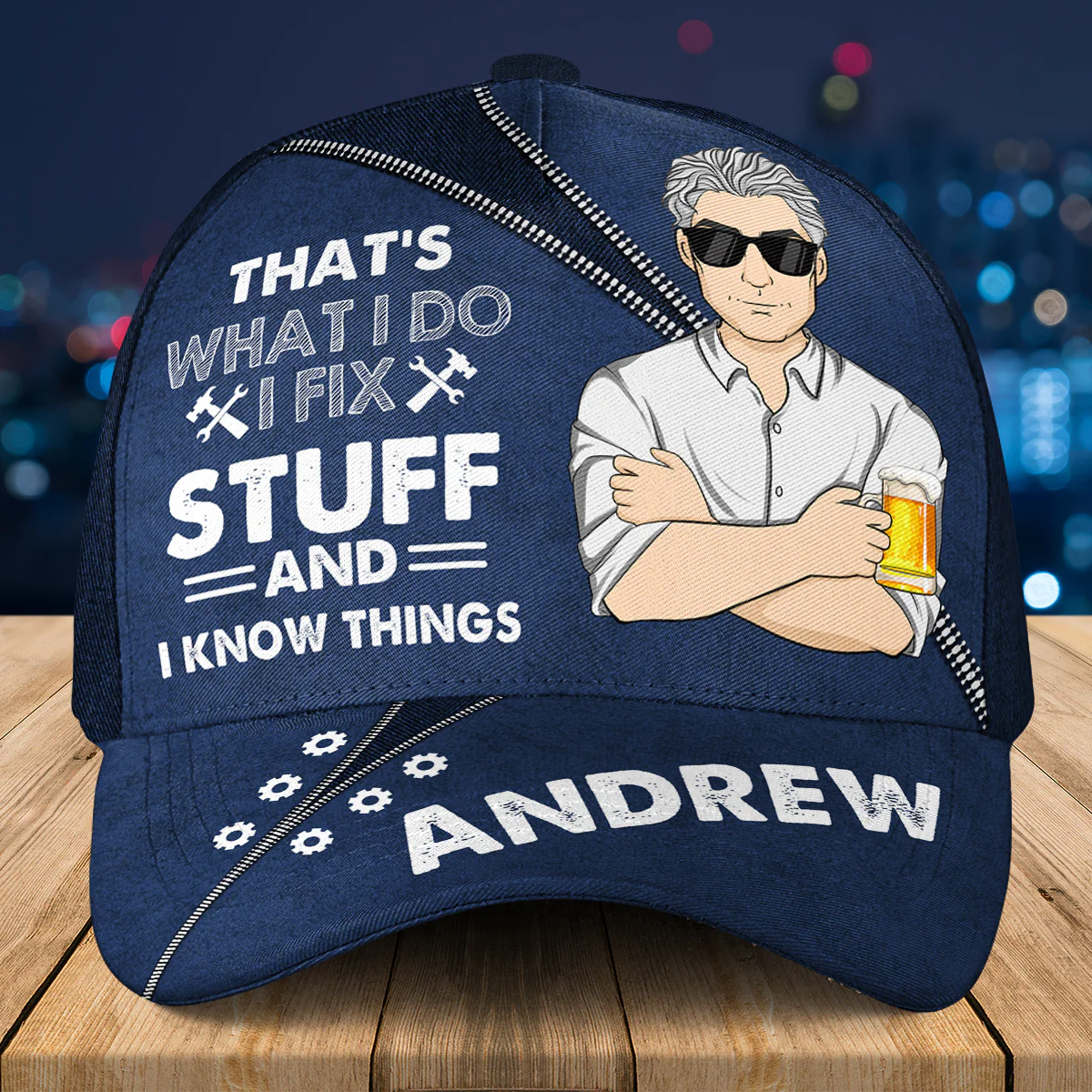 Dad Fix Stuff -  Personalized Custom Classic Cap - Image 4