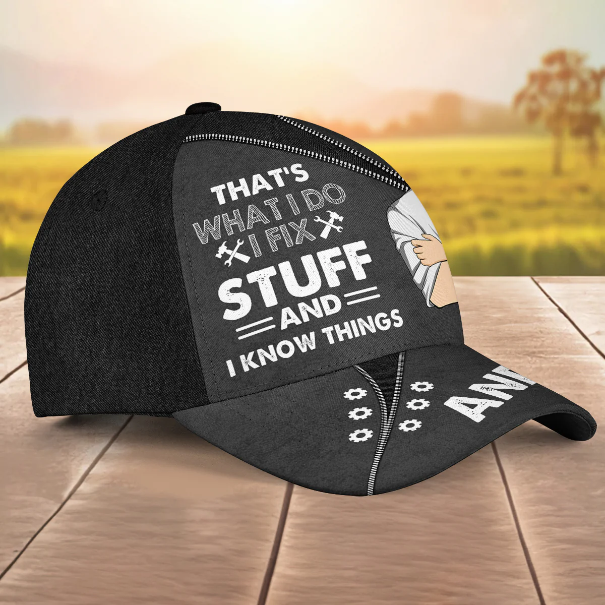 Dad Fix Stuff -  Personalized Custom Classic Cap - Image 5