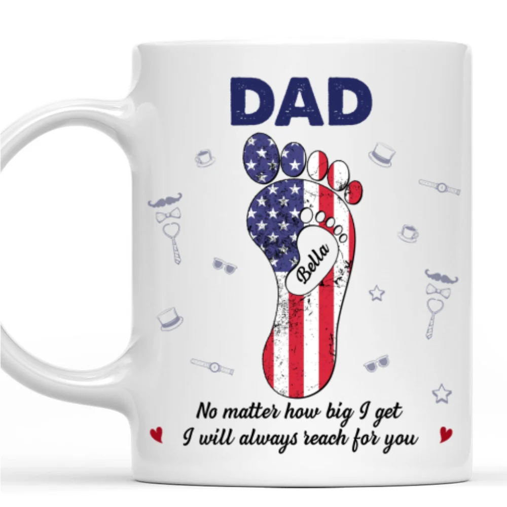 Dad Footsteps Heart - Personalized Custom Coffee Mug - Image 6
