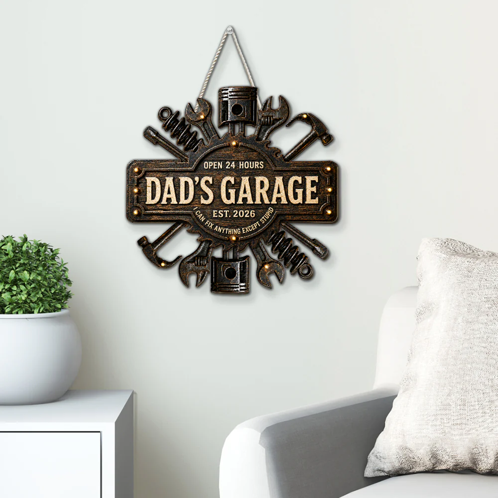 Dad Garage - Personalized Custom Wood Sign - Image 3