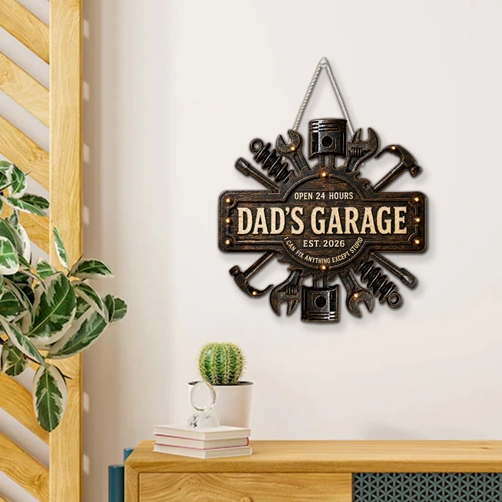 Dad Garage - Personalized Custom Wood Sign - Image 4