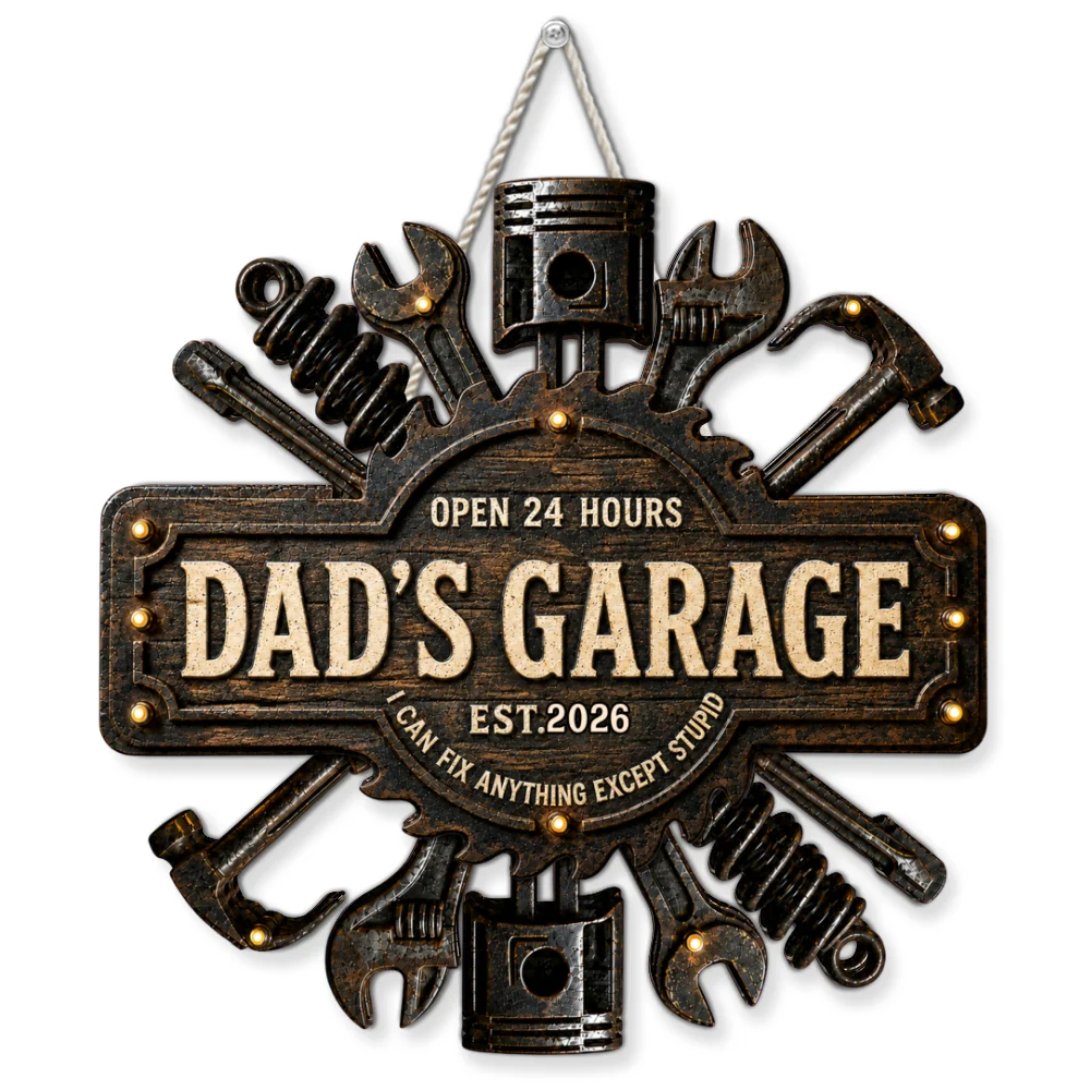 Dad Garage - Personalized Custom Wood Sign - Image 7