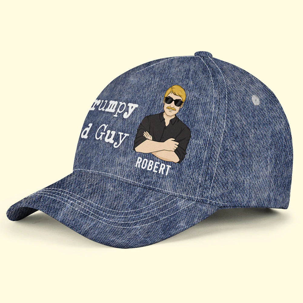 Dad Grandpa Grumpy Old Guy - Personalized Classic Cap - Image 2