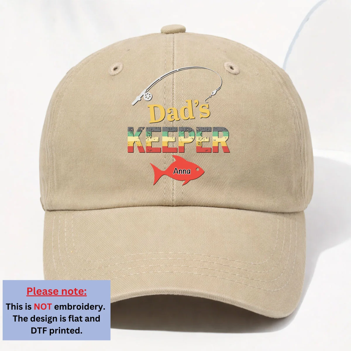 Dad Grandpa Keepers - Personalized Custom Vintage Washed Denim Cap - Image 10