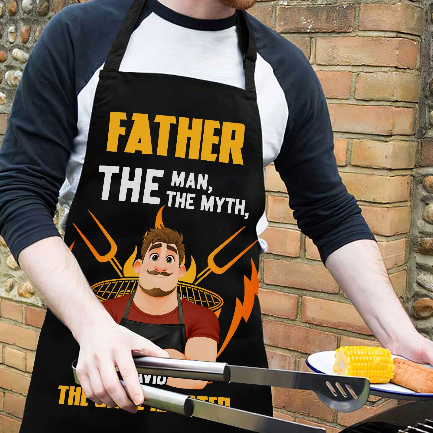 Dad Grills Like A Legend - Personalized Custom Apron - Image 3