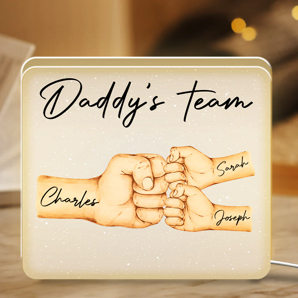 Dad Hand Bumps - Personalized Custom Light Box - Image 3