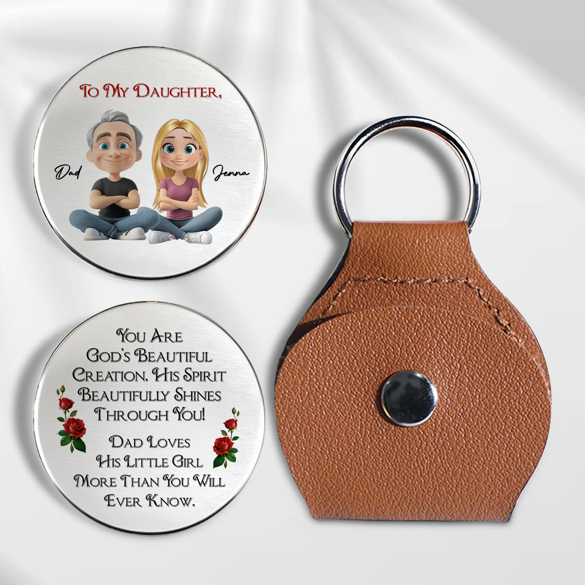 Dad Loves His Little Girl - Personalized Custom Pocket Hug