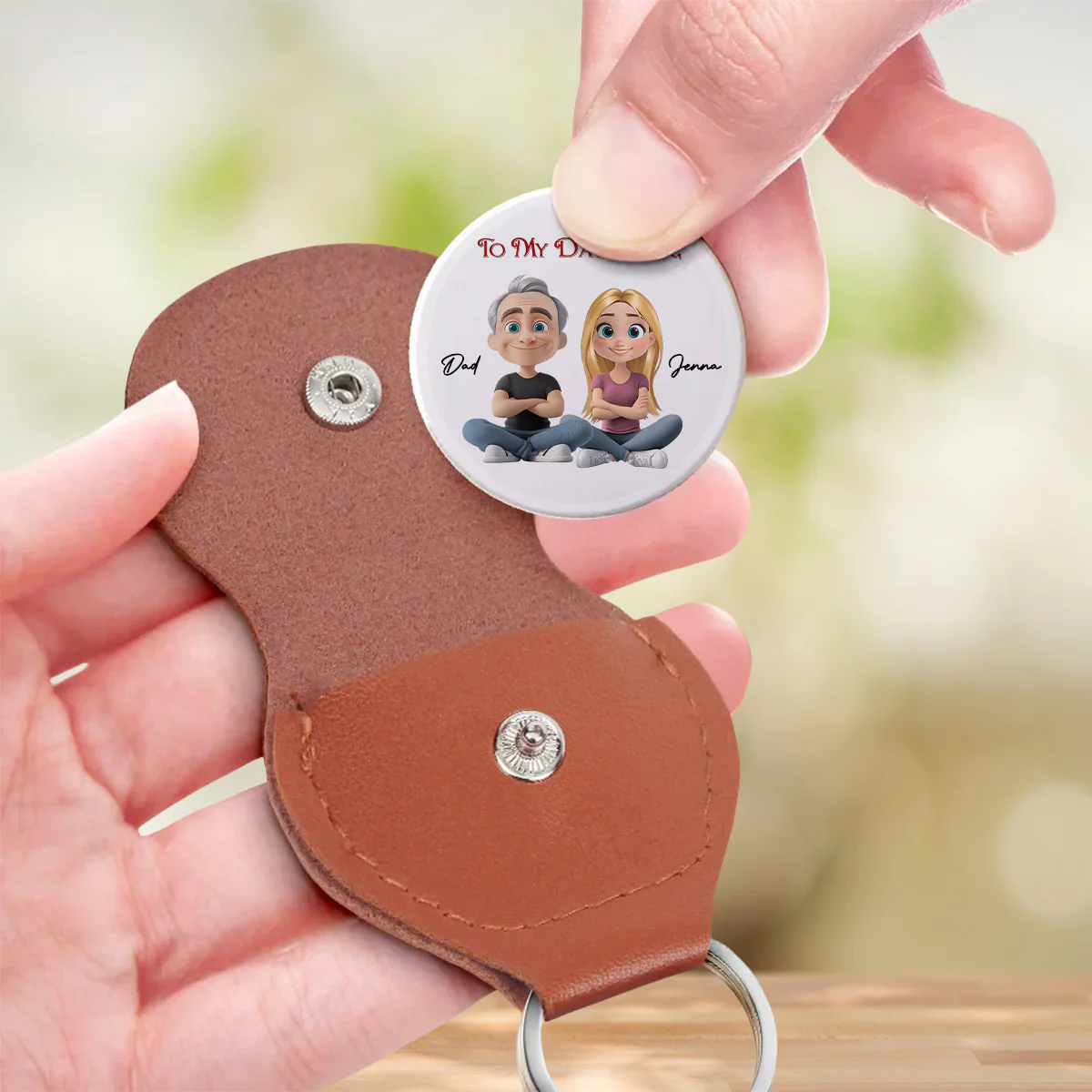 Dad Loves His Little Girl - Personalized Custom Pocket Hug - Image 3