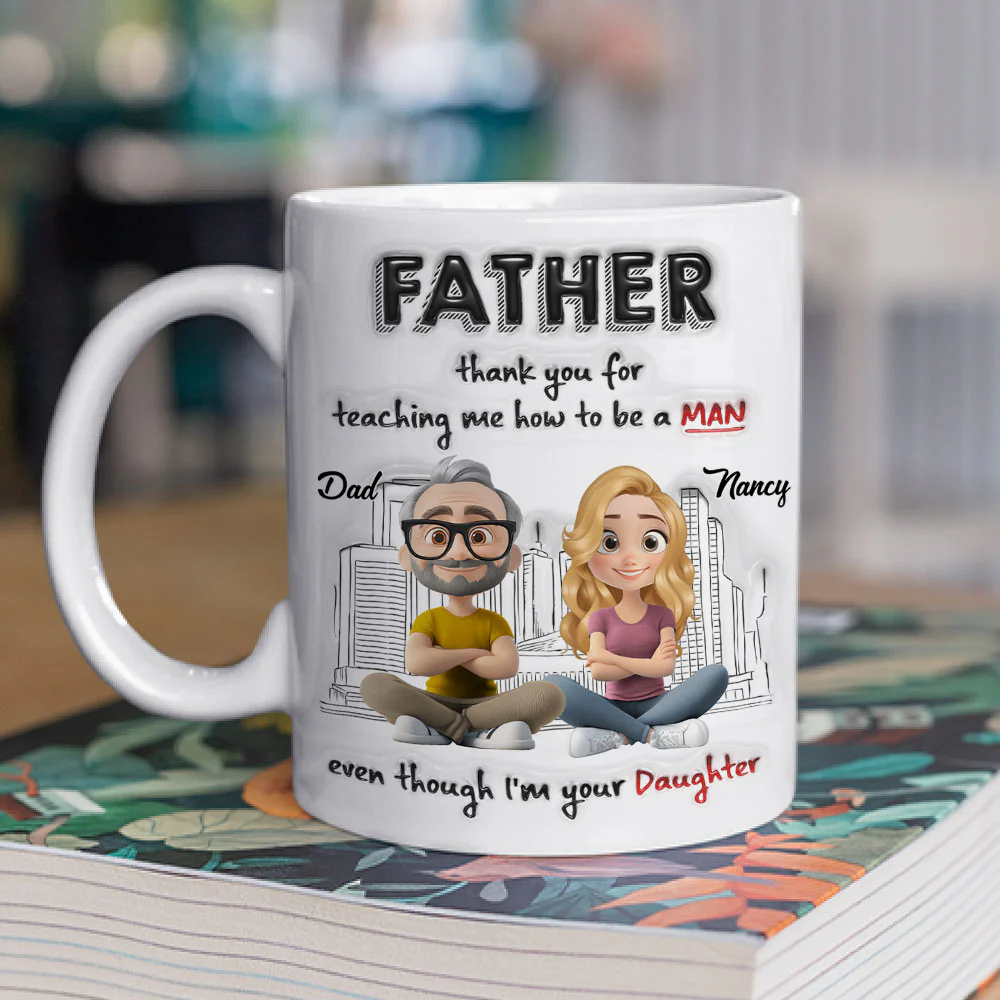 Dad My Greatest Teacher - Personalized Custom 3D Inflated Effect Mug  - Image 2