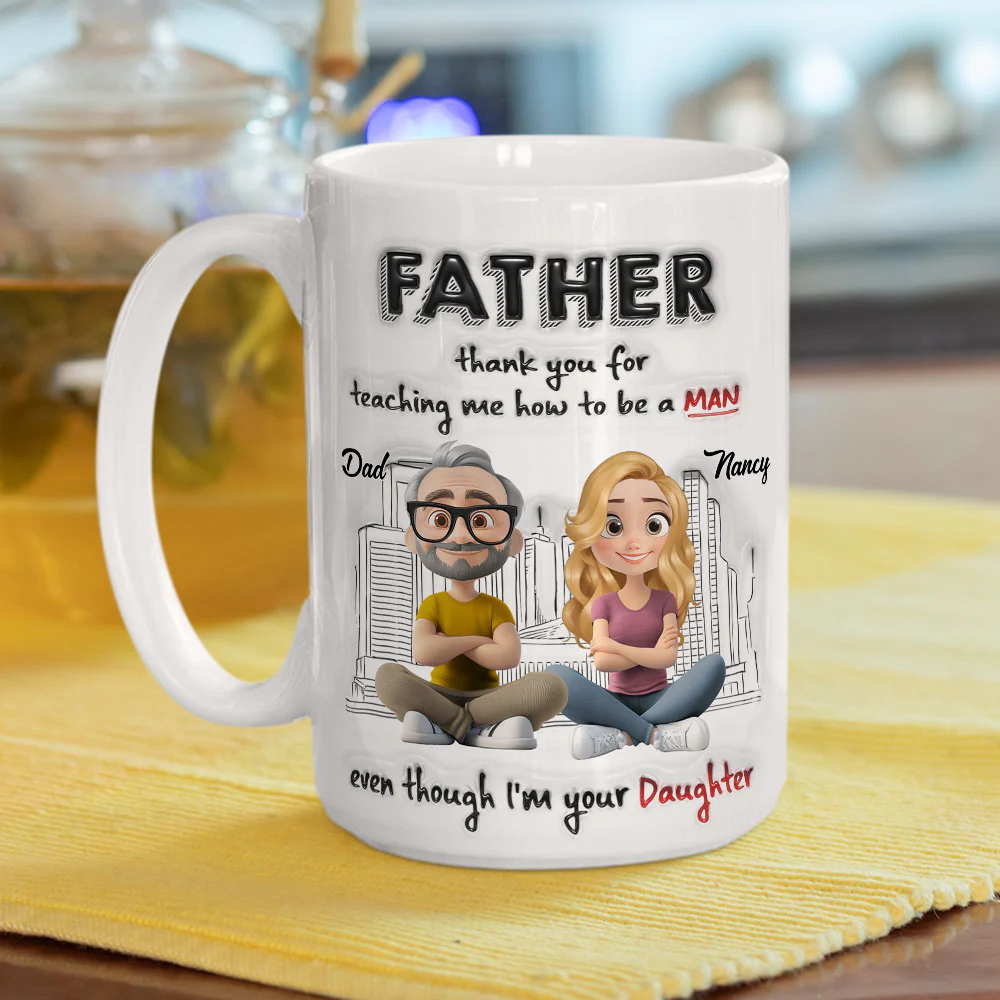 Dad My Greatest Teacher - Personalized Custom 3D Inflated Effect Mug  - Image 4