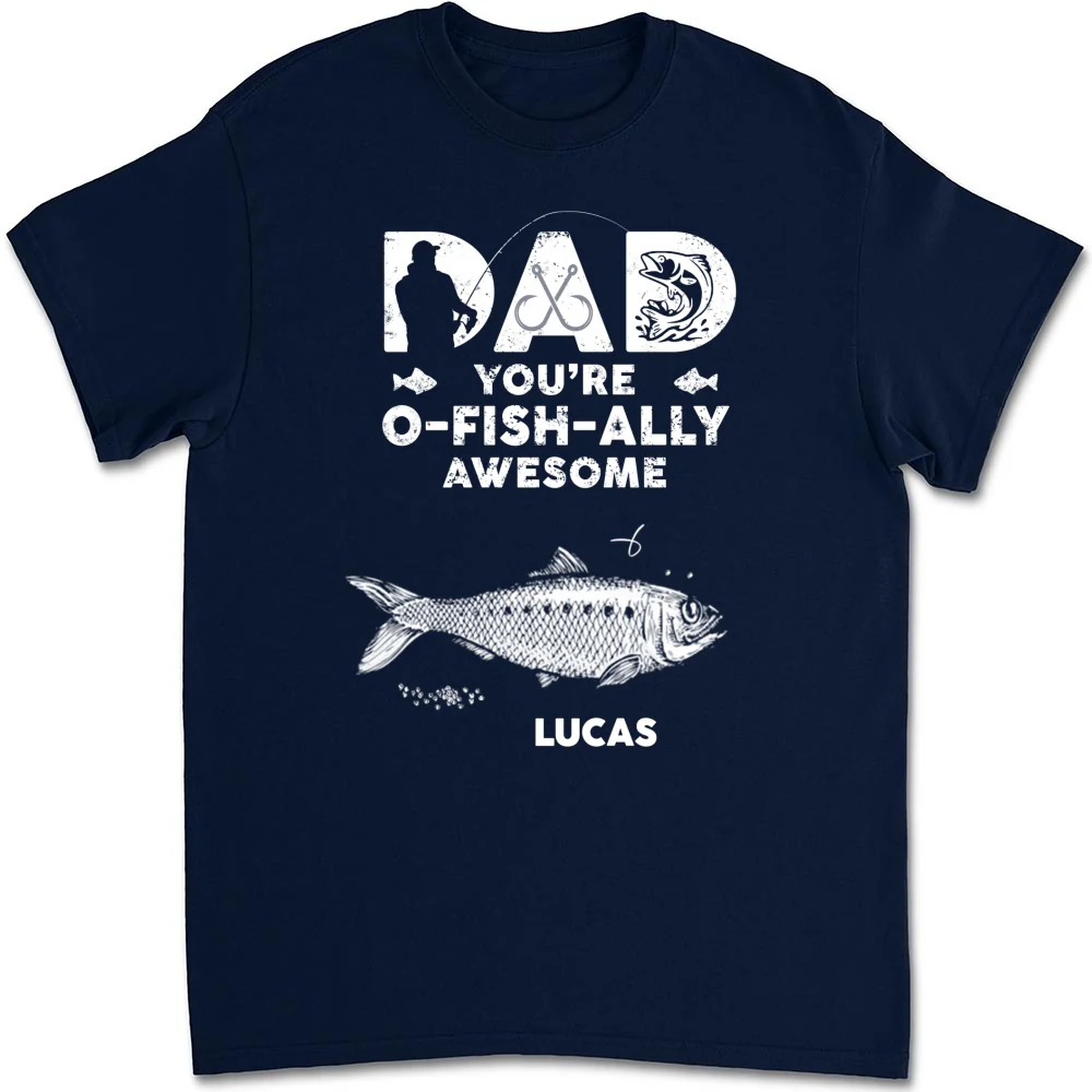 Dad Ofishally Awesome - Personalized Custom Shirt - Image 12