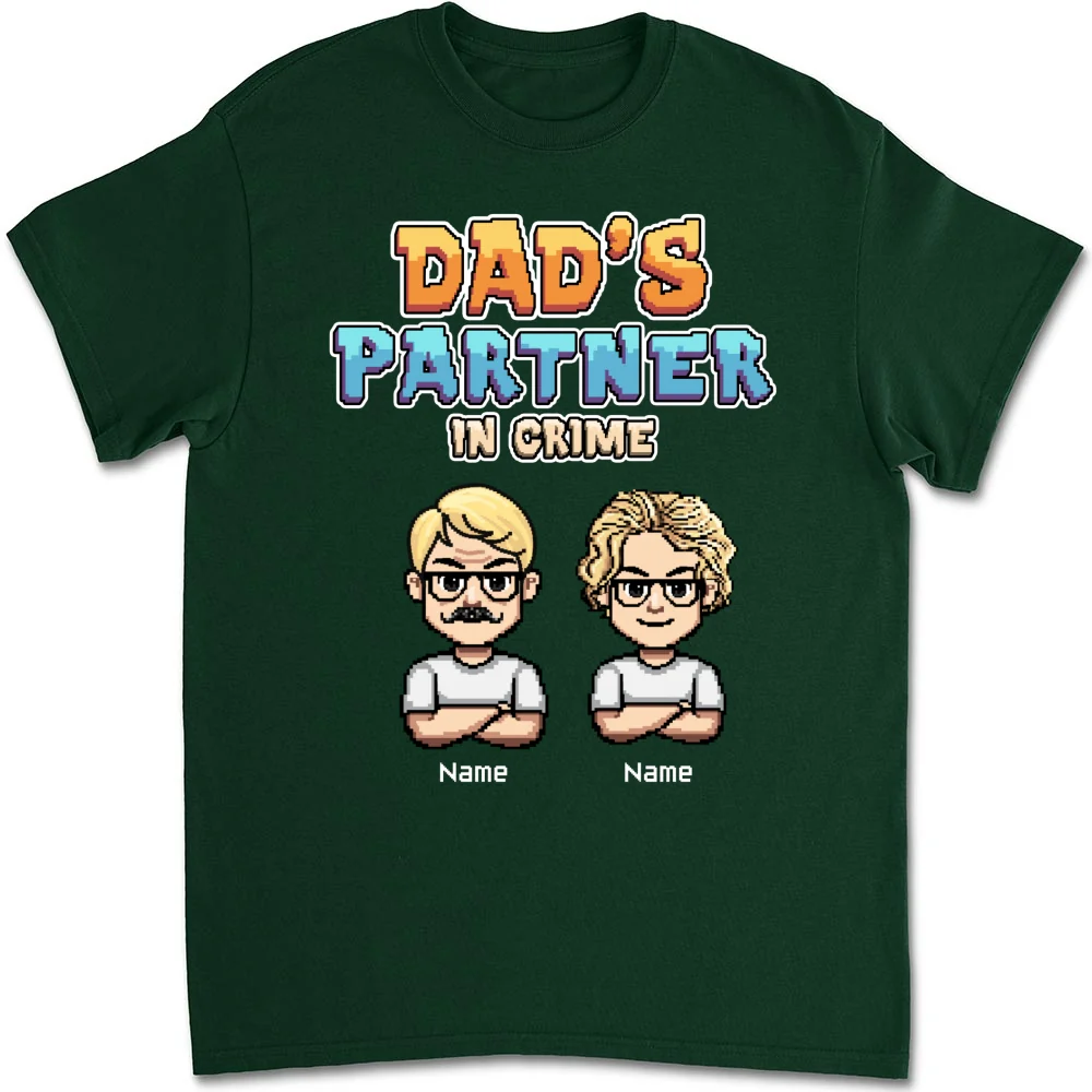 Dad Partners In Crime - Personalized Custom Shirt - Image 15
