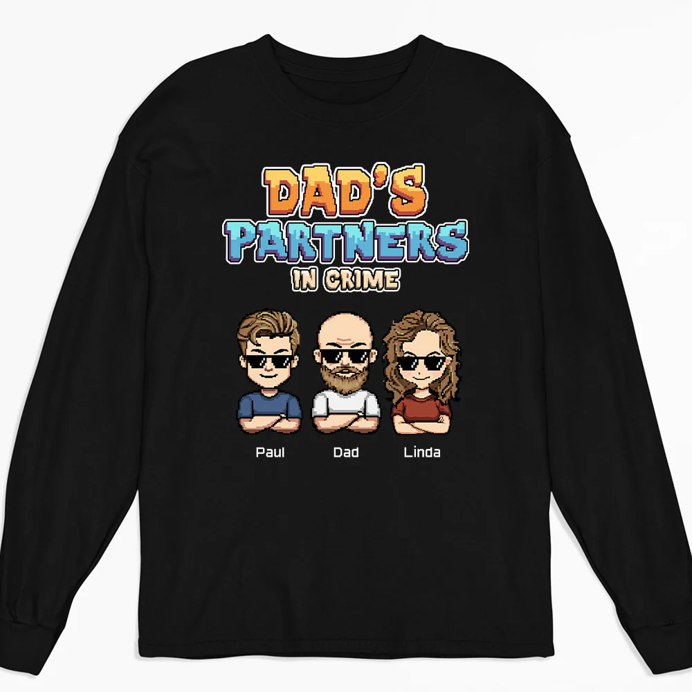 Dad Partners In Crime - Personalized Custom Shirt - Image 5