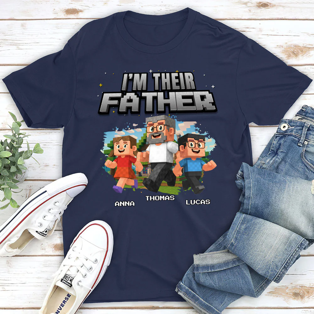 Dad Power Pixel - Personalized Custom Shirt - Image 2