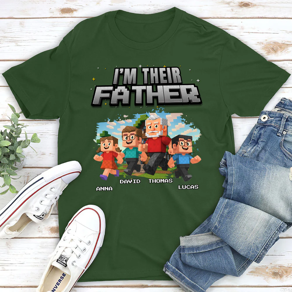 Dad Power Pixel - Personalized Custom Shirt - Image 3