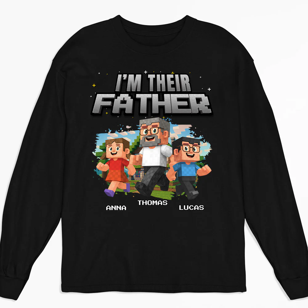 Dad Power Pixel - Personalized Custom Shirt - Image 5