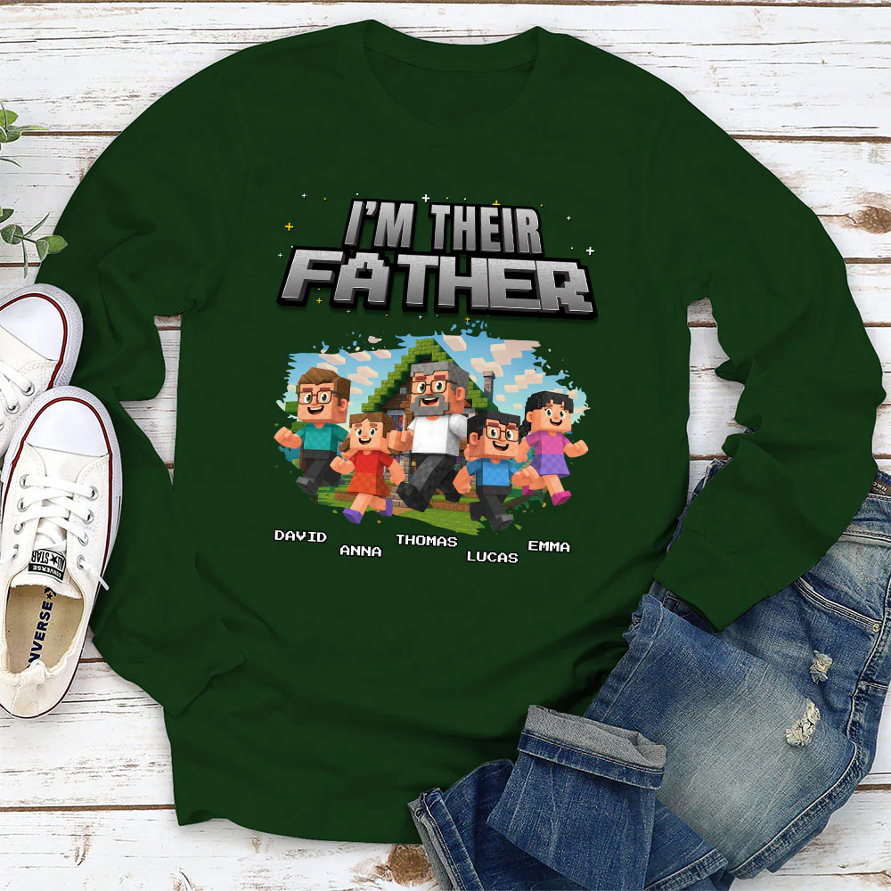 Dad Power Pixel - Personalized Custom Shirt - Image 7