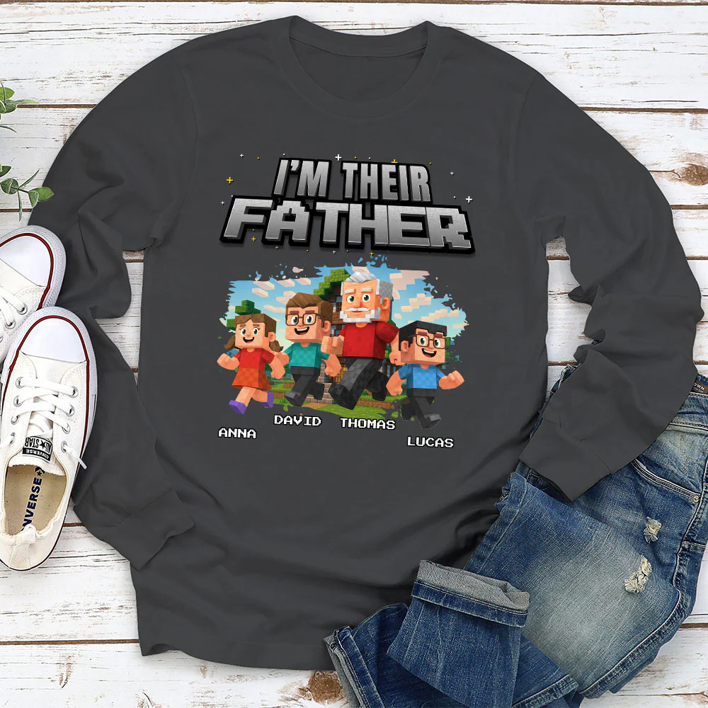 Dad Power Pixel - Personalized Custom Shirt - Image 8