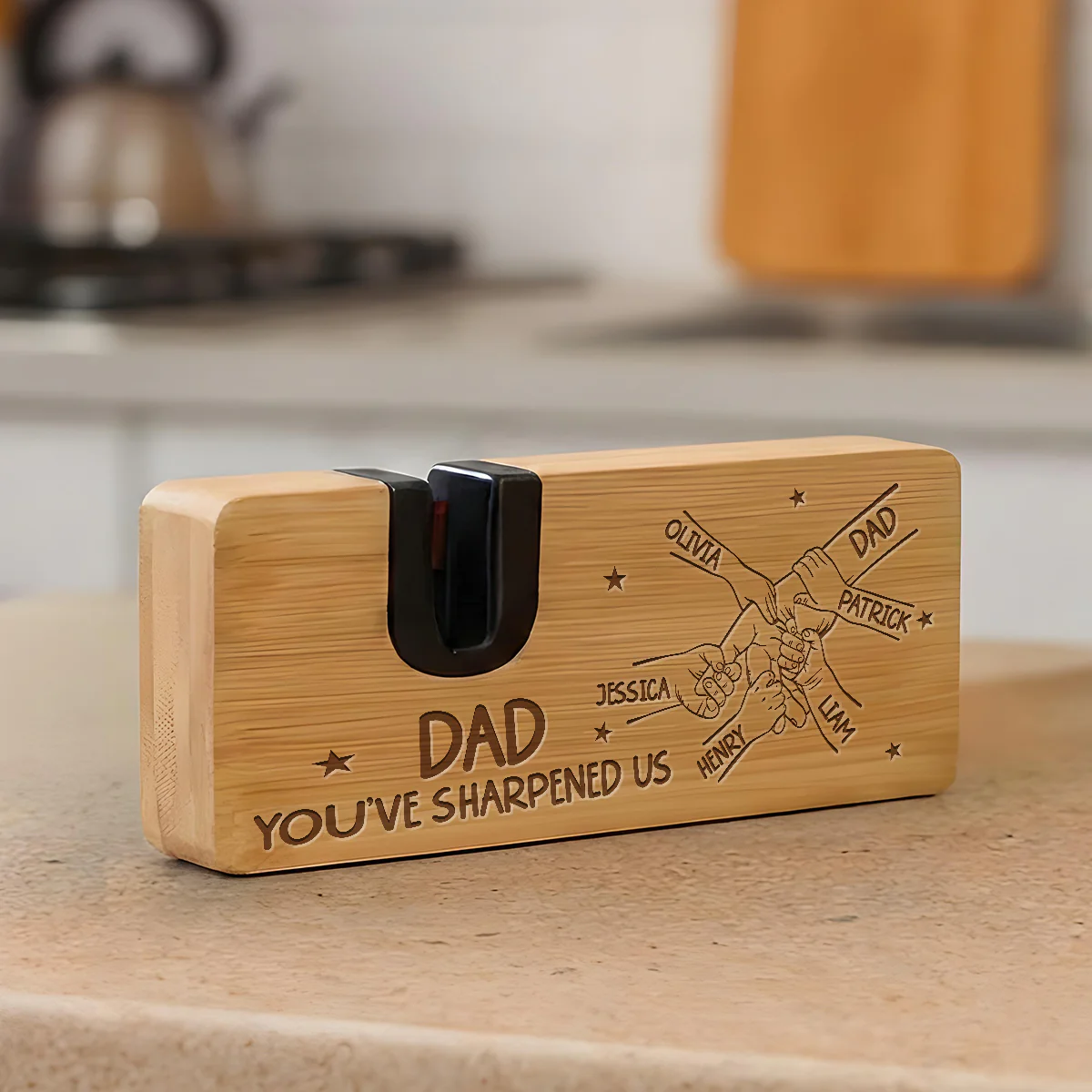 Dad Sharpened Us - Personalized Custom Engraved Opener Sharpener Stowel - Image 3