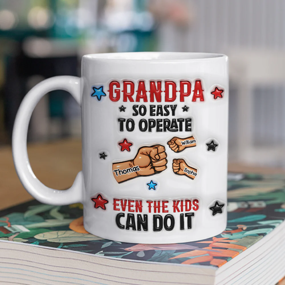 Dad So Easy To Operate - Personalized Custom 3D Inflated Effect Mug - Image 2