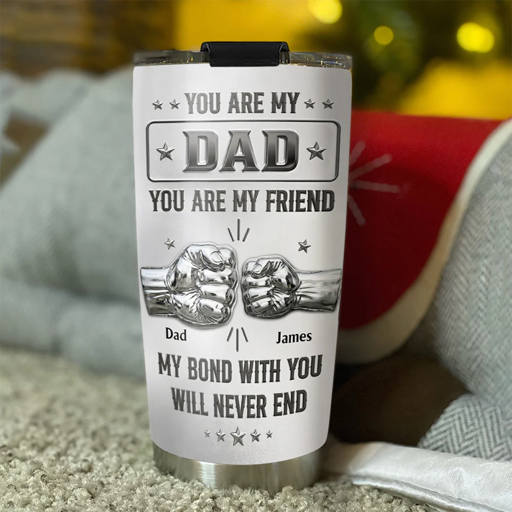 Dad Son Forever Bond - Personalized Custom 3D Effect Tumbler - Image 3