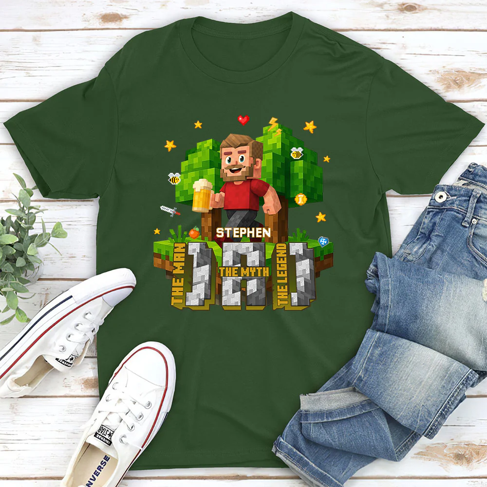 Dad The Amazing Pixel - Personalized Custom Shirt - Image 2