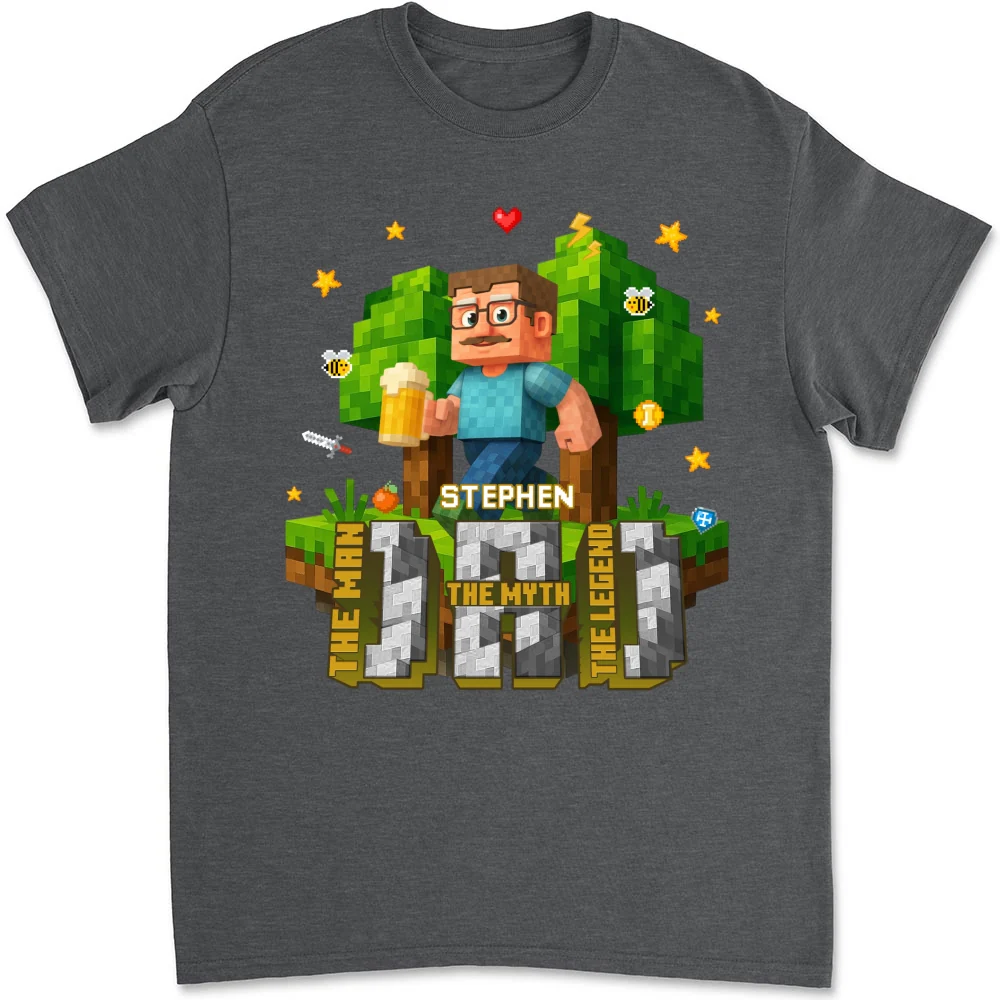 Dad The Amazing Pixel - Personalized Custom Shirt - Image 6