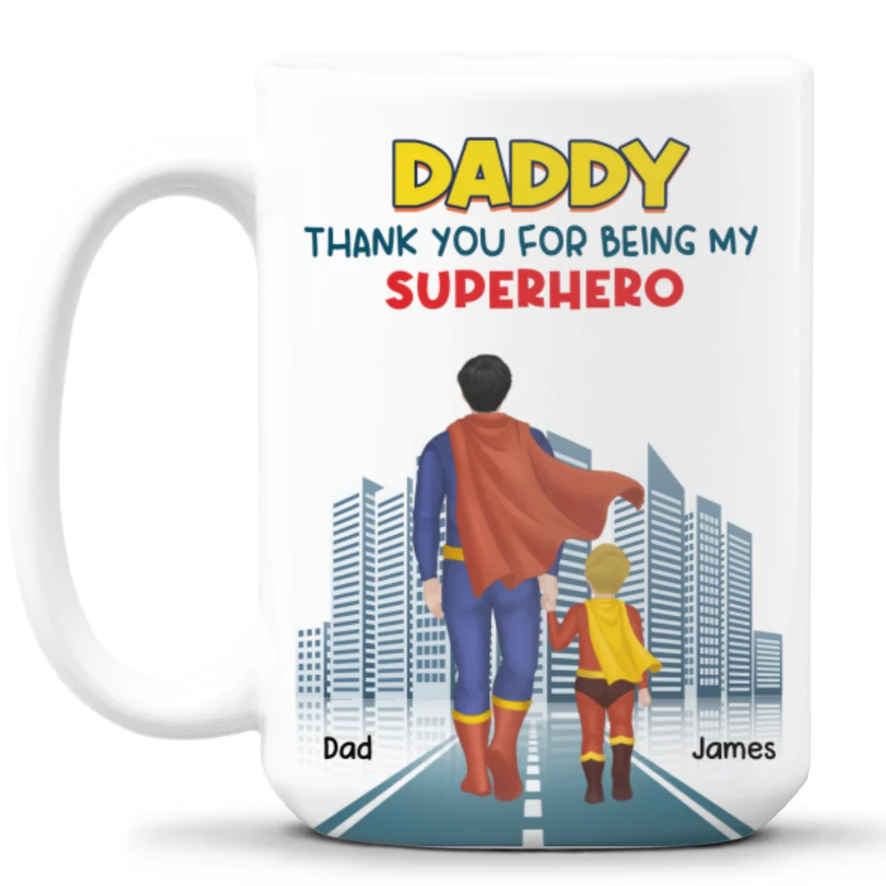 Dad The Hero - Personalized Custom Coffee Mug - Image 10